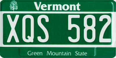 VT license plate XQS582