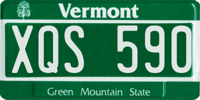 VT license plate XQS590