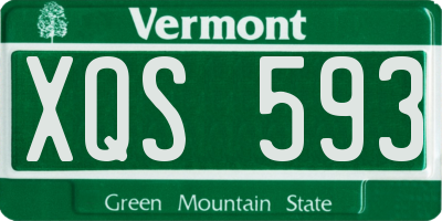 VT license plate XQS593