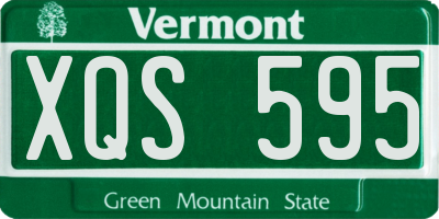 VT license plate XQS595