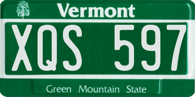 VT license plate XQS597