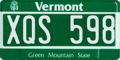 VT license plate XQS598