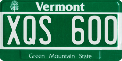 VT license plate XQS600