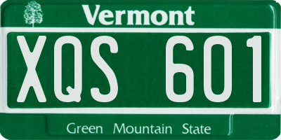 VT license plate XQS601
