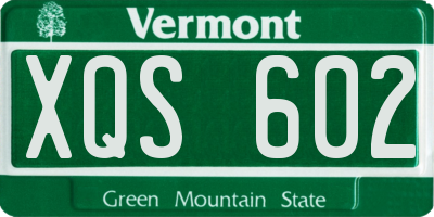 VT license plate XQS602