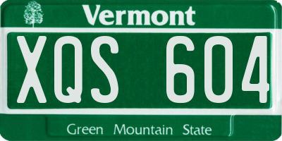 VT license plate XQS604
