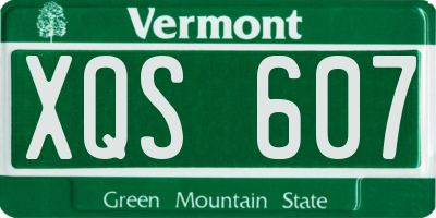 VT license plate XQS607