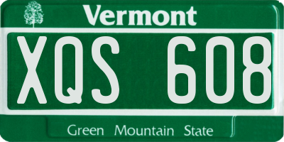 VT license plate XQS608