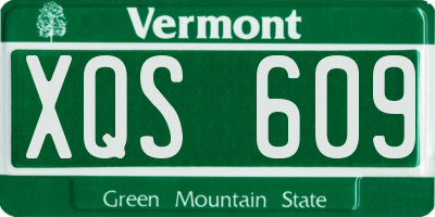 VT license plate XQS609