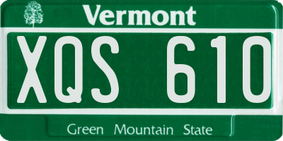 VT license plate XQS610