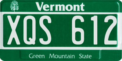 VT license plate XQS612