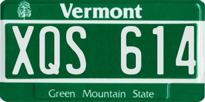 VT license plate XQS614