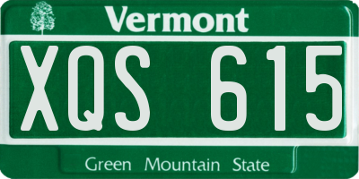 VT license plate XQS615
