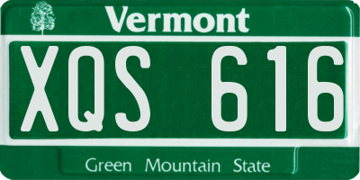 VT license plate XQS616