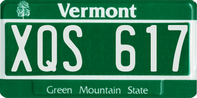 VT license plate XQS617