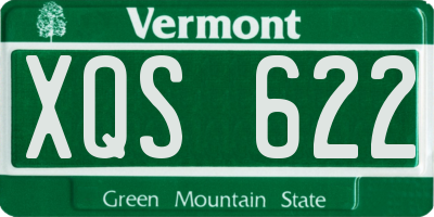VT license plate XQS622