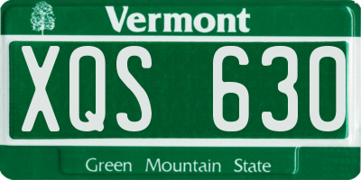 VT license plate XQS630