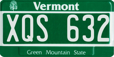VT license plate XQS632