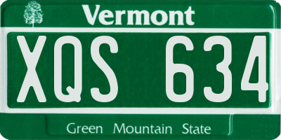 VT license plate XQS634