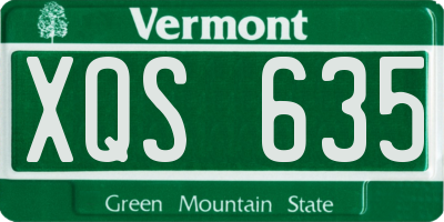 VT license plate XQS635
