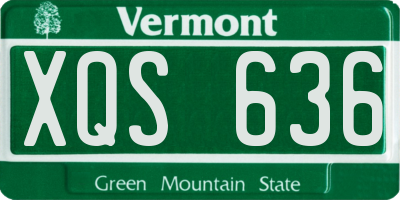 VT license plate XQS636