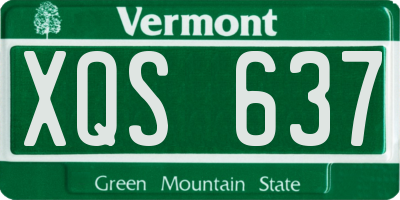 VT license plate XQS637