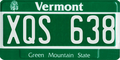 VT license plate XQS638