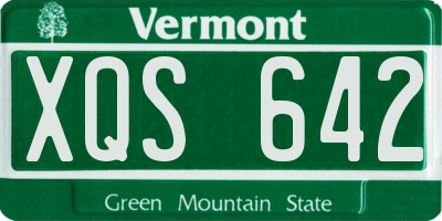 VT license plate XQS642