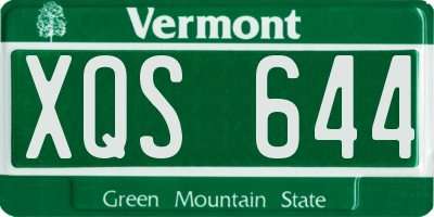 VT license plate XQS644