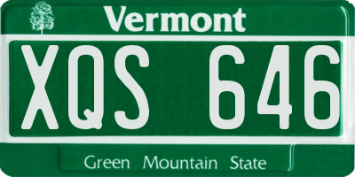 VT license plate XQS646