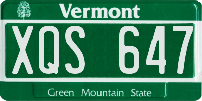VT license plate XQS647