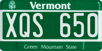 VT license plate XQS650