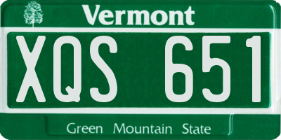 VT license plate XQS651