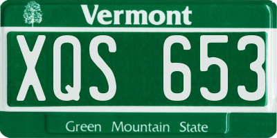 VT license plate XQS653