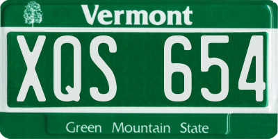 VT license plate XQS654