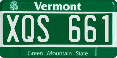 VT license plate XQS661