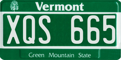 VT license plate XQS665