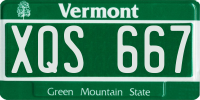VT license plate XQS667