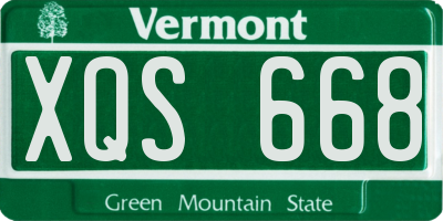 VT license plate XQS668