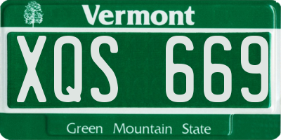 VT license plate XQS669