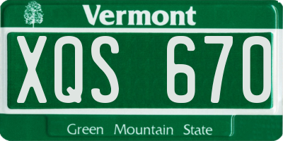 VT license plate XQS670