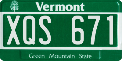 VT license plate XQS671