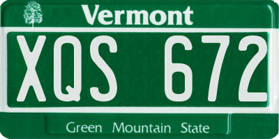 VT license plate XQS672