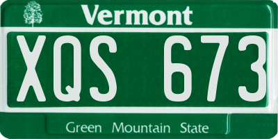 VT license plate XQS673