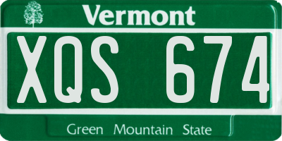 VT license plate XQS674