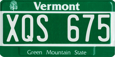 VT license plate XQS675