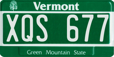 VT license plate XQS677