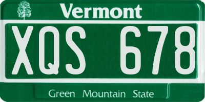VT license plate XQS678