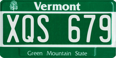 VT license plate XQS679