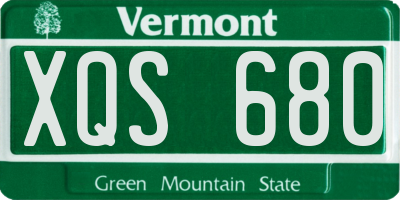 VT license plate XQS680